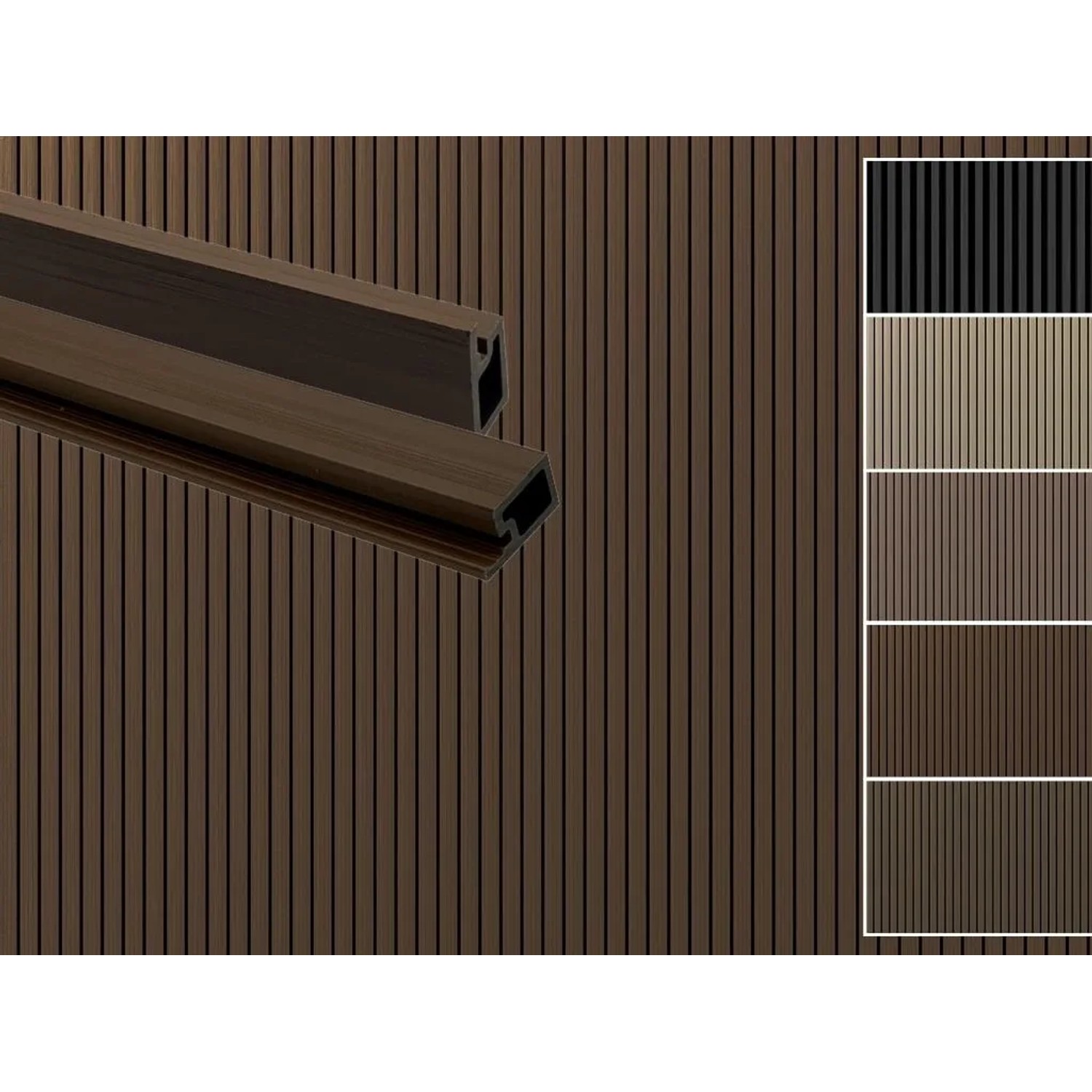 Outgarden Fassadenverkleidung WPC Co-extrudiert Teak Anfangsprofil