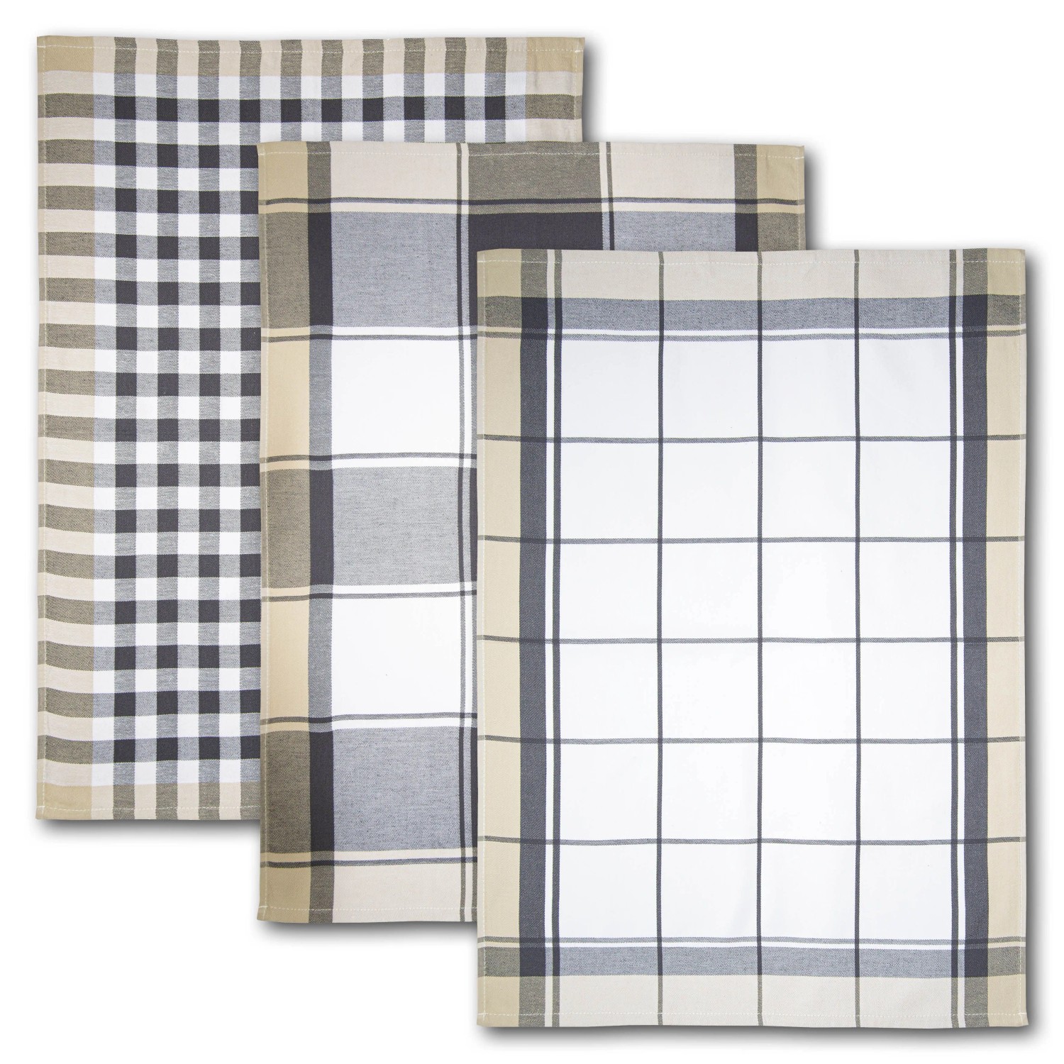 Dyckhoff Geschirrtuchset Karo Grau 50 x 70 cm 3-tlg.