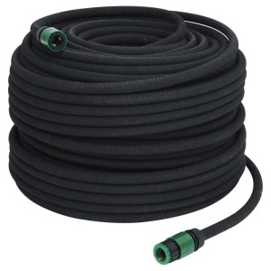vidaXL Tropfschlauch Schwarz 100 m Gummi 155874