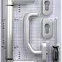 Stoßgriff-Set für Haustüren, Edelstahl, variabel 300-400 mm, inkl. Rosetten, Innendrücker und Befestigungsmaterial.