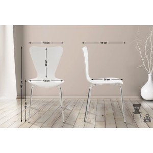 DELUKE 4er Set Besucherstuhl BERLIN Holz Weiß 45x49x85cm Konferenzstuhl Wartezimmerstuhl Bürostuhl