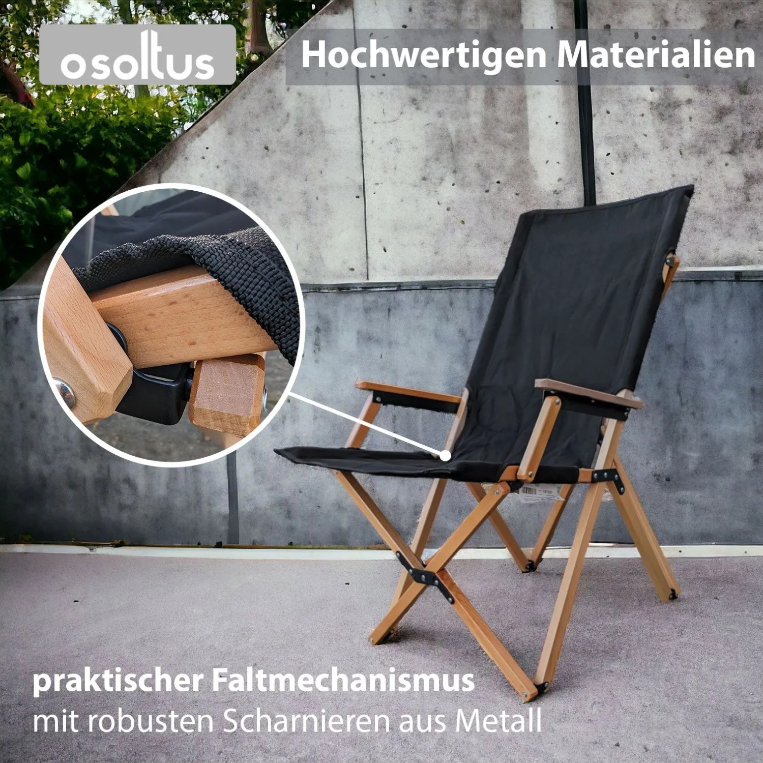 osoltus Holz Faltsessel Sessel Campingsessel Naomi Schwarz Buche kaufen bei OBI