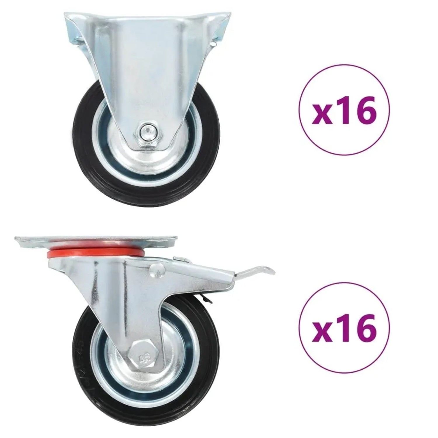 vidaXL 32 Stk Rollen 75 mm 278040