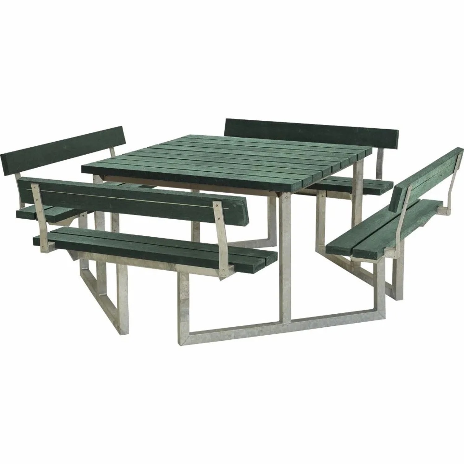 PLUS Gartenmöbel Sitzgruppe 204 cm Klappbar Retex Grün mit 4 Rückenlehnen Holz