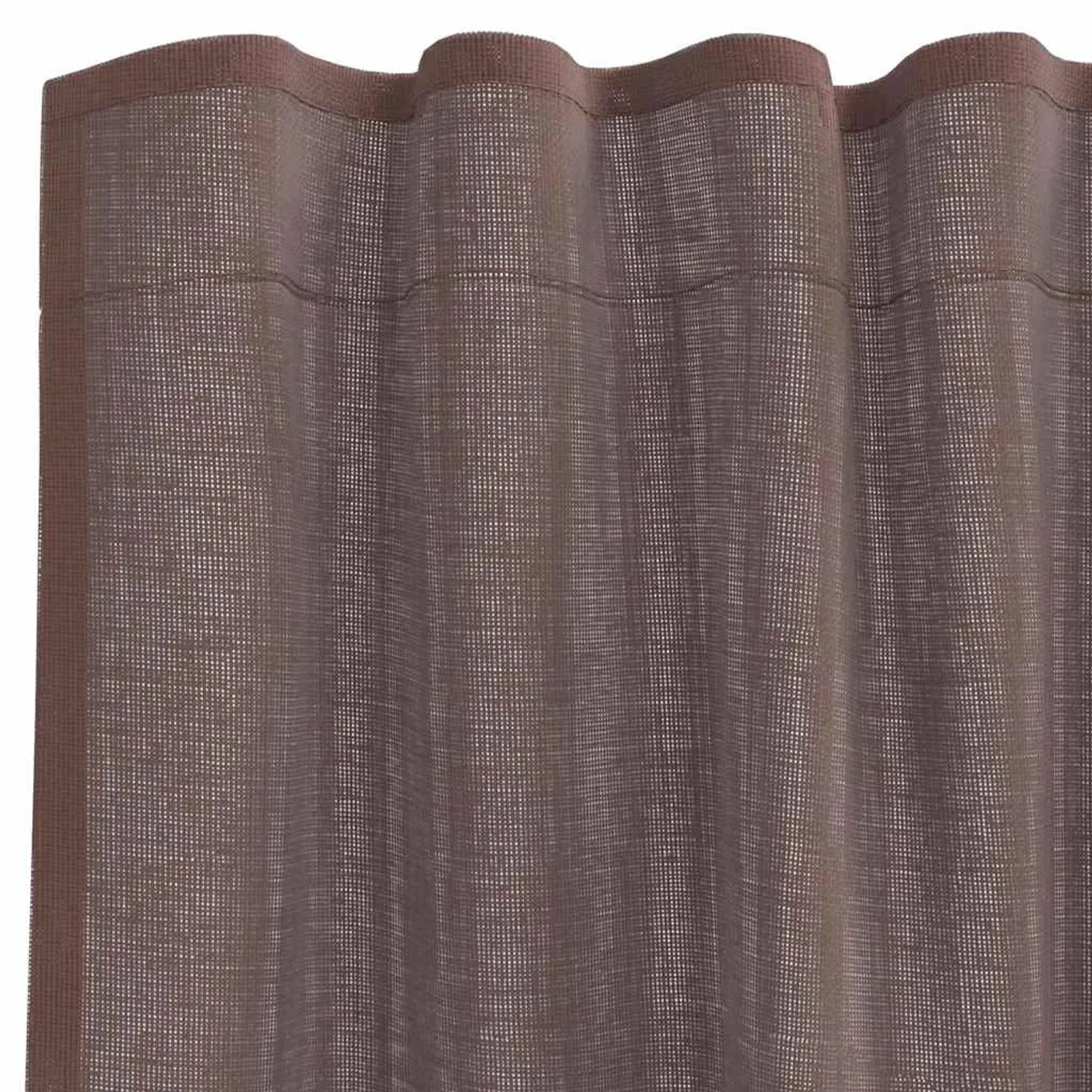 Braune Voile Vorhänge (2 Stk.) mit Stangentaschen, leicht transparent für Wohnräume.
