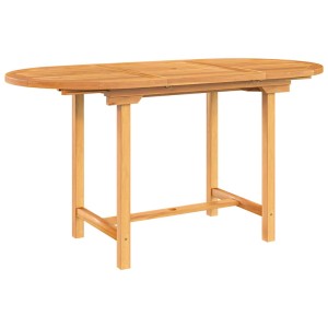 Ausziehbarer Gartentisch aus Teakholz, 110-160 cm breit, ideal für Garten und Terrasse.