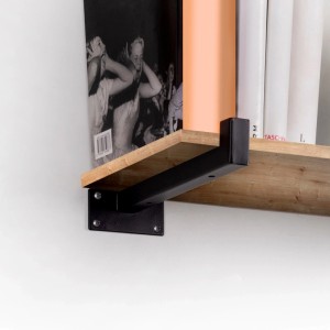 Emuca Satz Träger-Set für Regale in Holz Shelf mit Vierkantrohr Stahl Schwarz Satz Regalträger-Set