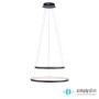 Moderne LED Pendelleuchte Circle in Anthrazit, Ø 50 cm. Design-Lampe mit warmweißem Licht für Wohnraum.