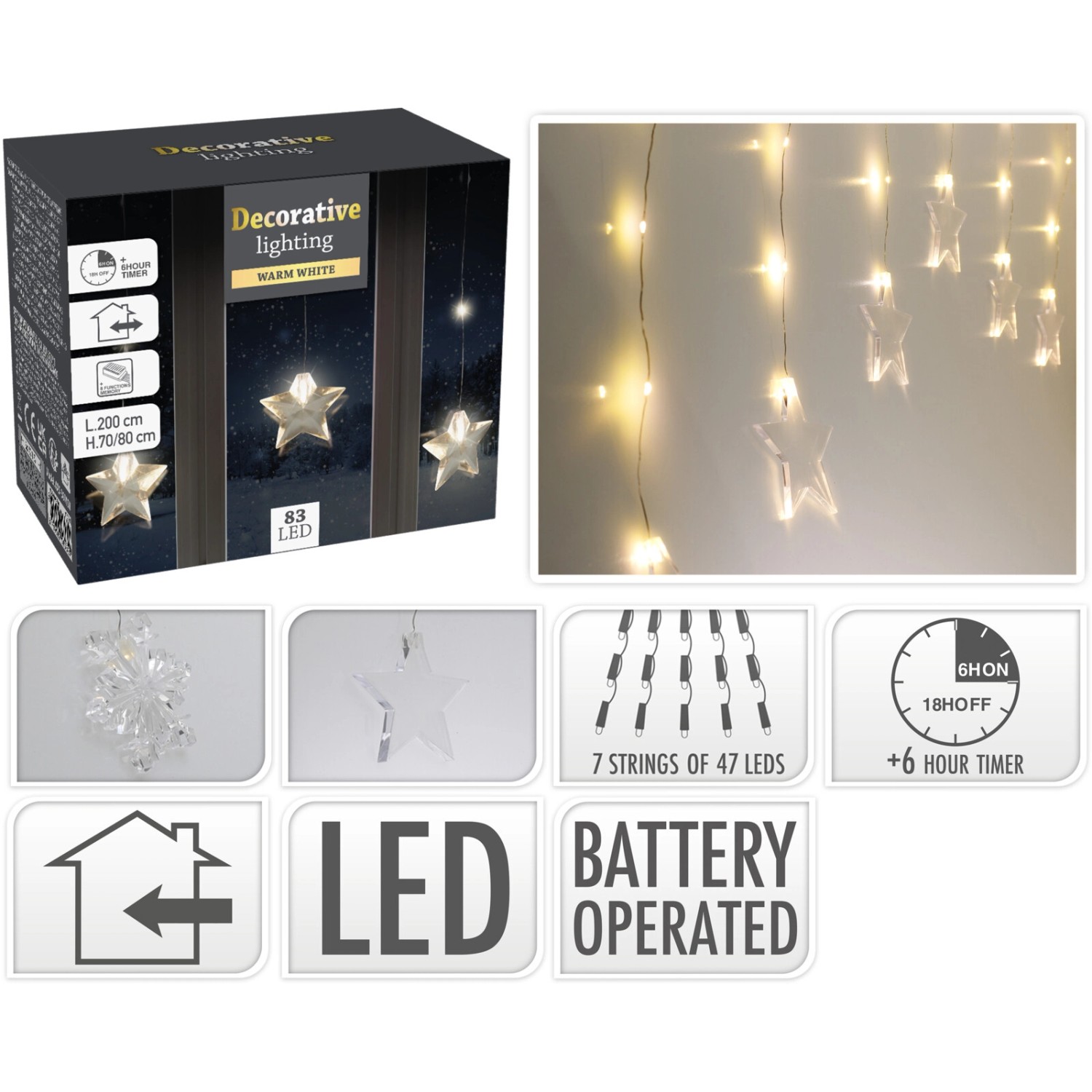 LED LichterkettenGardine mit 83 LEDs Timerfunktion 2 m kaufen bei OBI