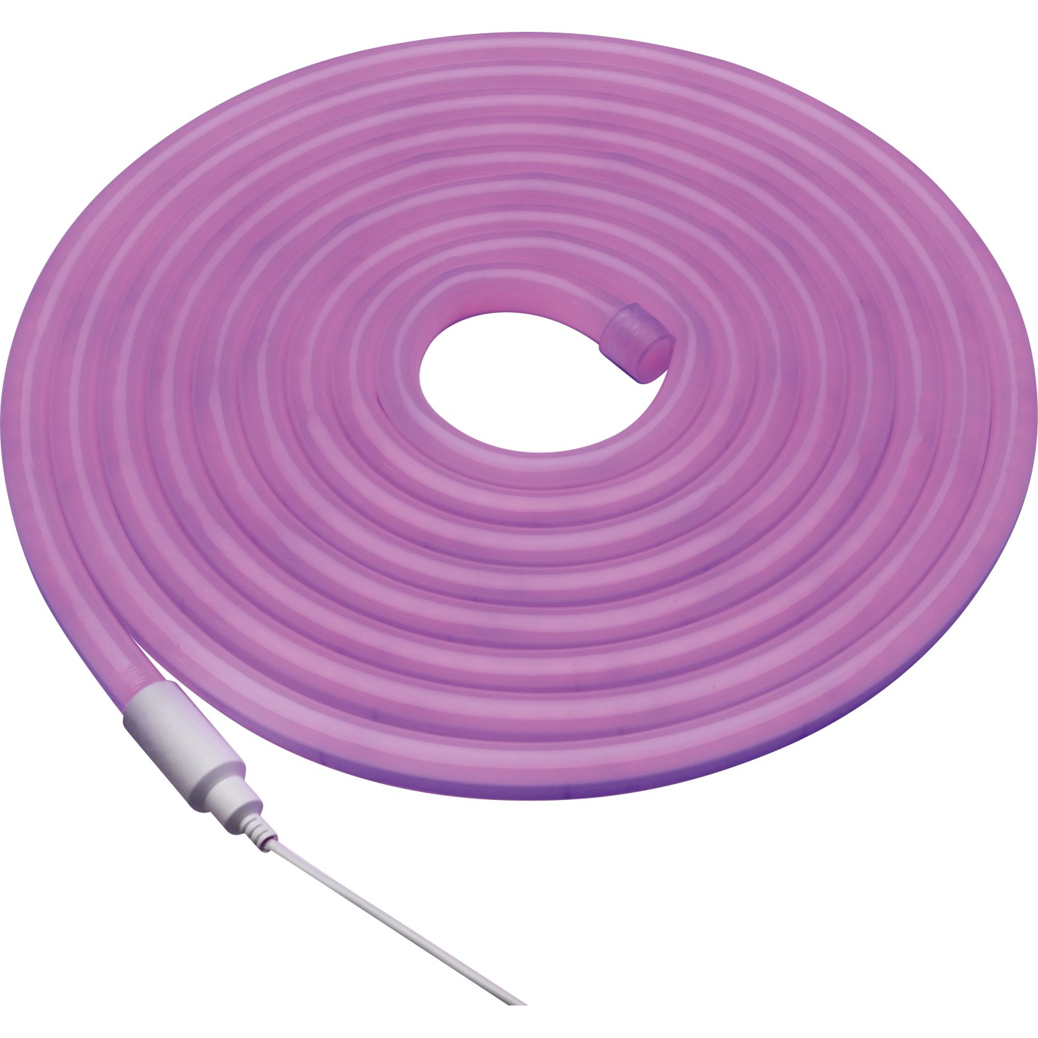 LED-Lichtschlauch 360° Farbwechsel, 5 m, mit Fernbedienung, aufgerollt.