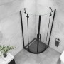 Schwarze AICA Runddusche 90x90 mit Klarglas und Eckeinstieg im Badezimmer.