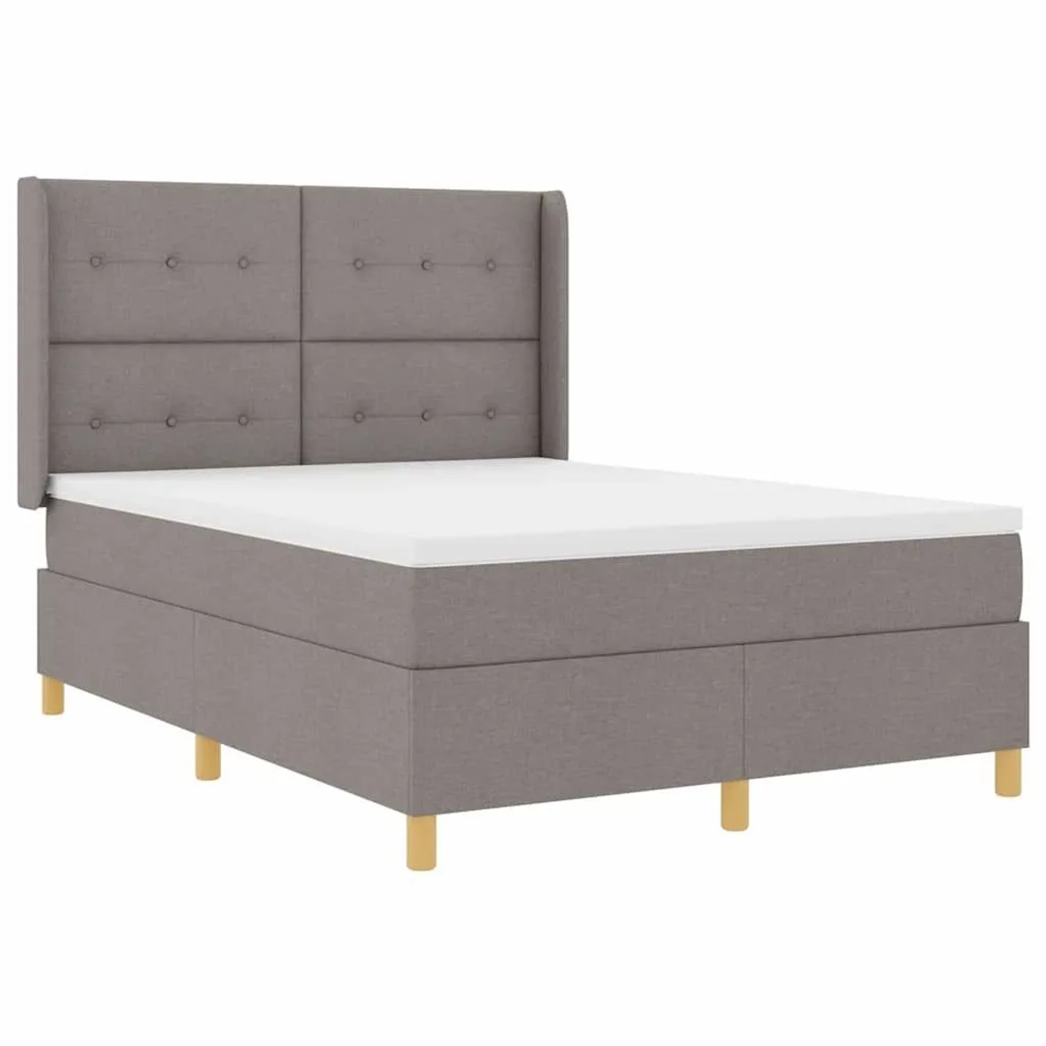 Thumbnail - vidaXL Boxspringbett mit Matratze Taupe 140 x 200 cm Stoff 3343697