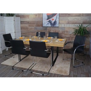 PROREGAL Konferenzstuhl 6er-Set Sammy 93x56x56cm Sitzhöhe 47cm Stahl Schwarz Besucherstuhl Freischwinger Lehnstuhl