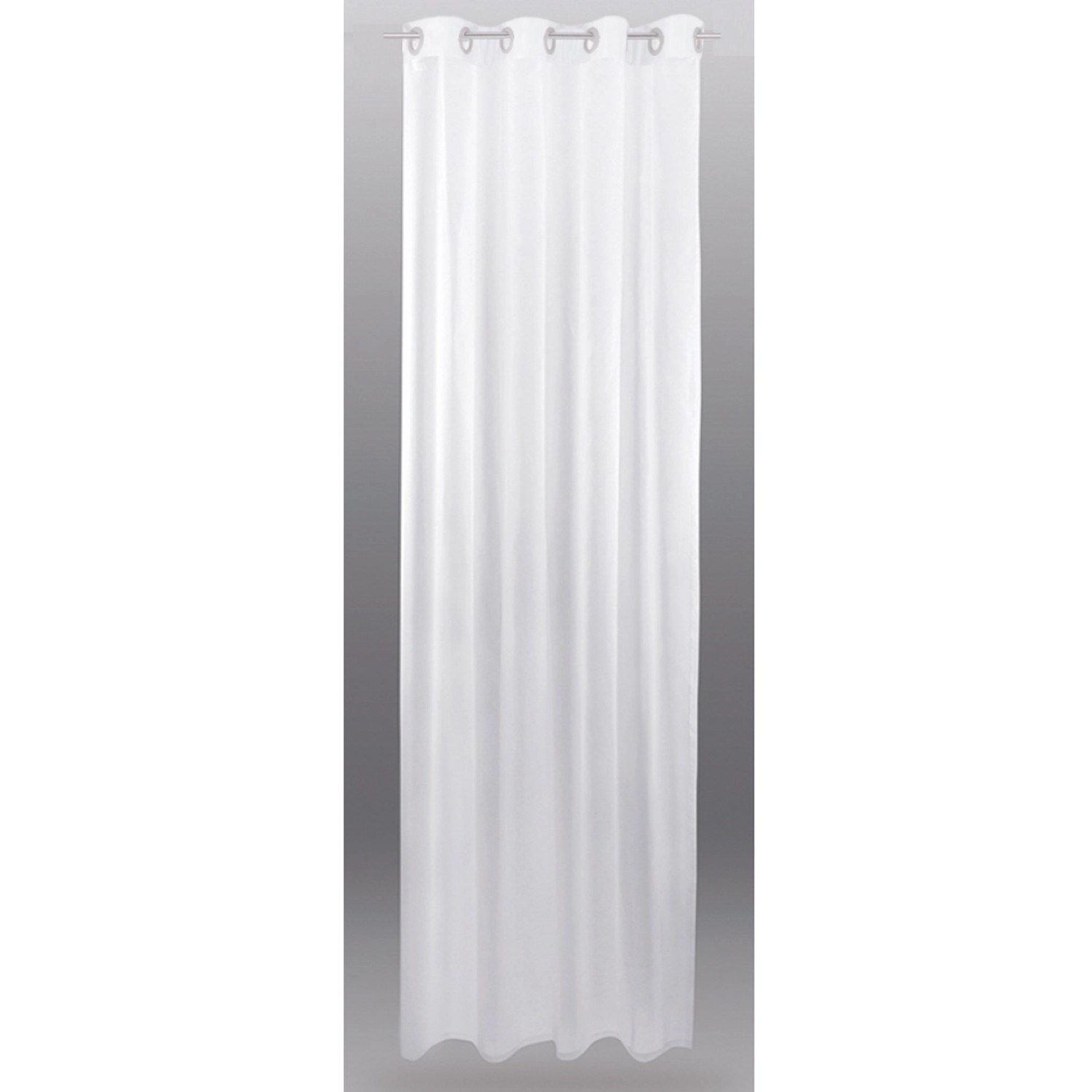 Elbersdrucke Ösenschal Skyline - Halbtransparenter Vorhang Weiß-violett 255x140 Cm