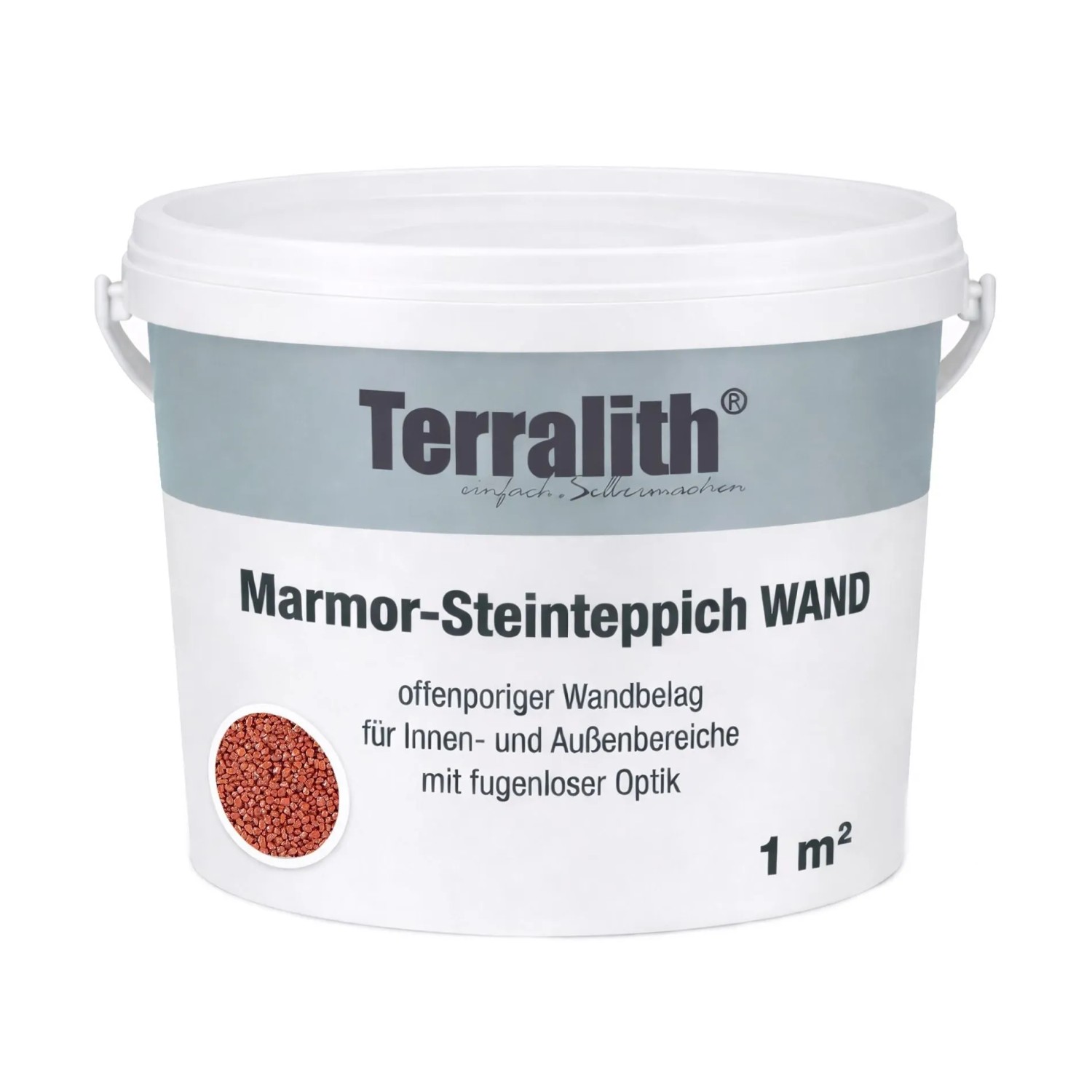 Terralith Metallic Steinteppich Wand Rot für 1 m²