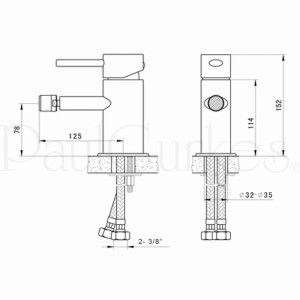 PaulGurkes Aufputz Bidetarmatur Oval Mischbatterie