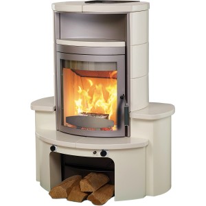 Hark Avenso GT ECOplus Kaminofen Ofenkacheln Cremeweiß 8 kW mit Automatik