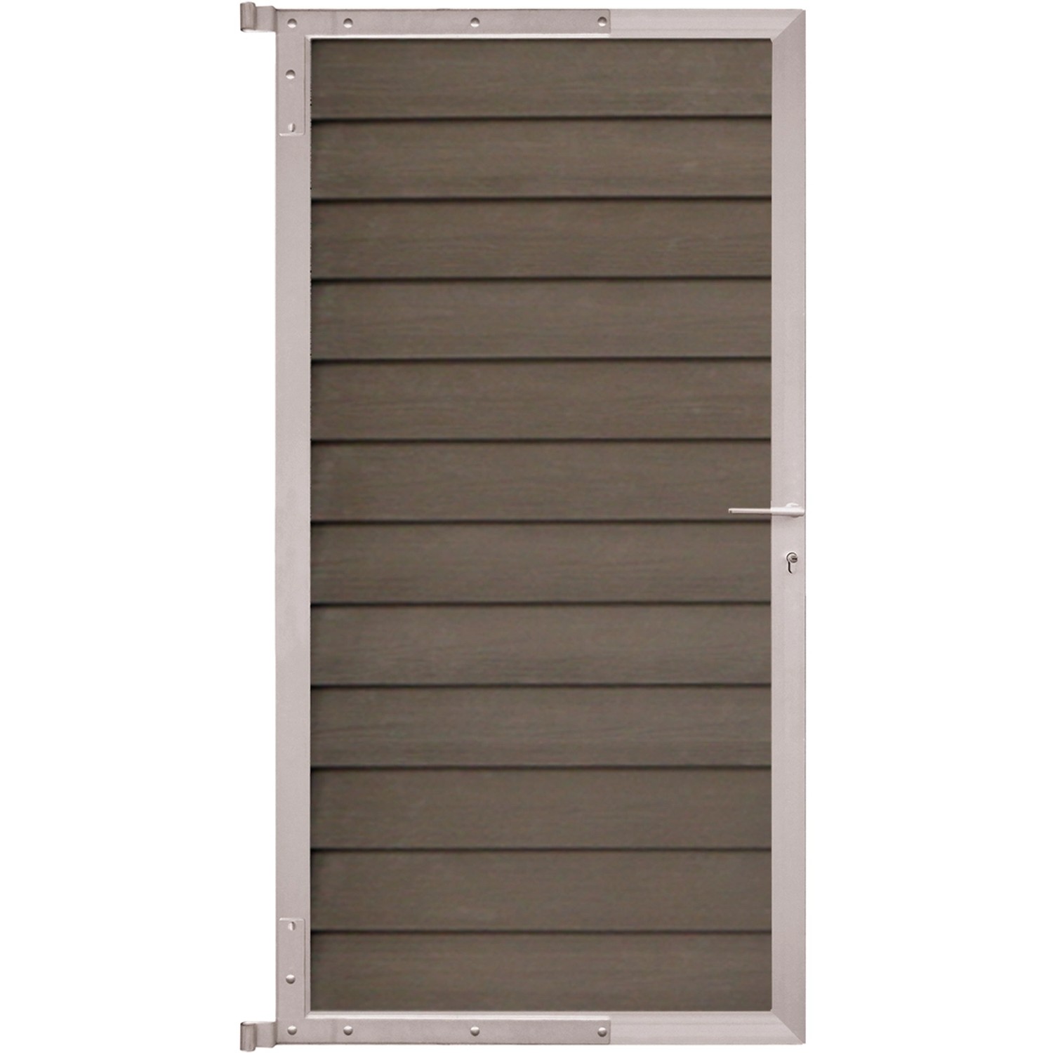 GartenLand Steckzauntor Schwedenprofil ca. 90 x 175 cm WPC Braun Holzstrukt günstig online kaufen