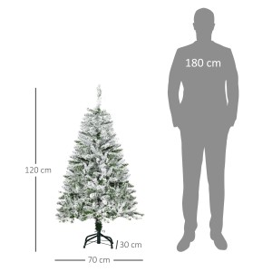 HOMCOM künstlicher Weihnachtsbaum, 120cm, mit Kunstschnee und 200 Astspitzen.