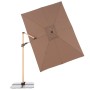 Doppler Ampelschirm Alu Wood, 300x220 cm, Greige, mit Dreh- und Neigungsfunktion.