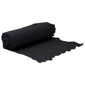 Schwarzes Geotextil-Vlies (1x150 m) aus Polyesterfaser, gerollt.