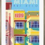 Goldener Kunststoff Bilderrahmen 50x70 cm mit klassischem Miami Art Deco Motiv.