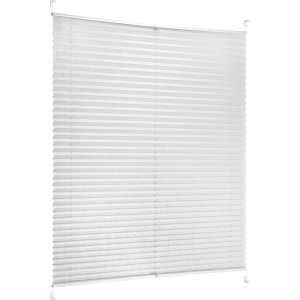 Hellgraues Tageslicht-Spannplissee Valeria, 120x130 cm, für dekorativen Sichtschutz am Fenster.