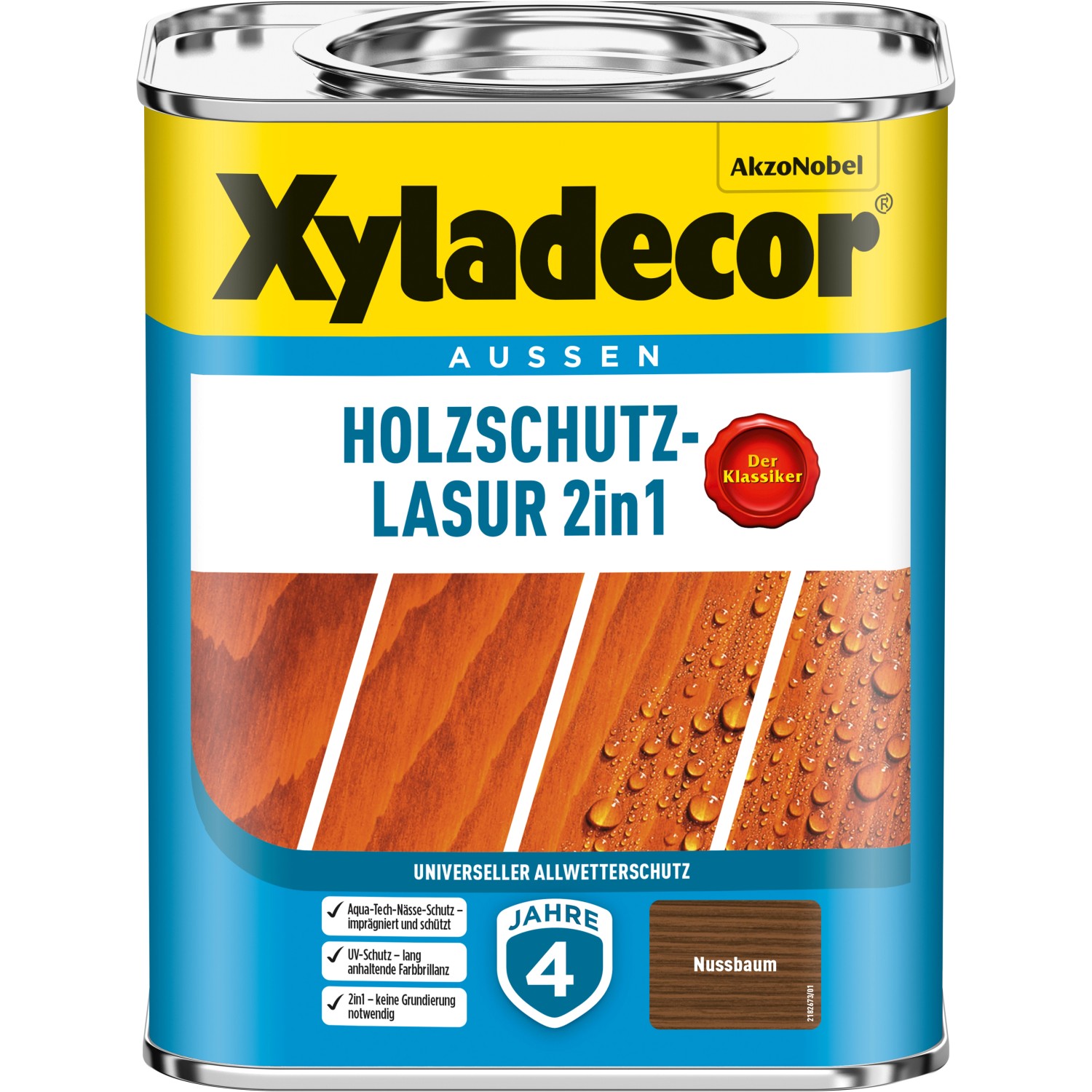 Xyladecor Holzschutz-Lasur 2in1 Nussbaum matt 750 ml
