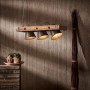 Brilliant Pendelleuchte Plow, 3-flammig, schwarz, aus Stahl und Holz.