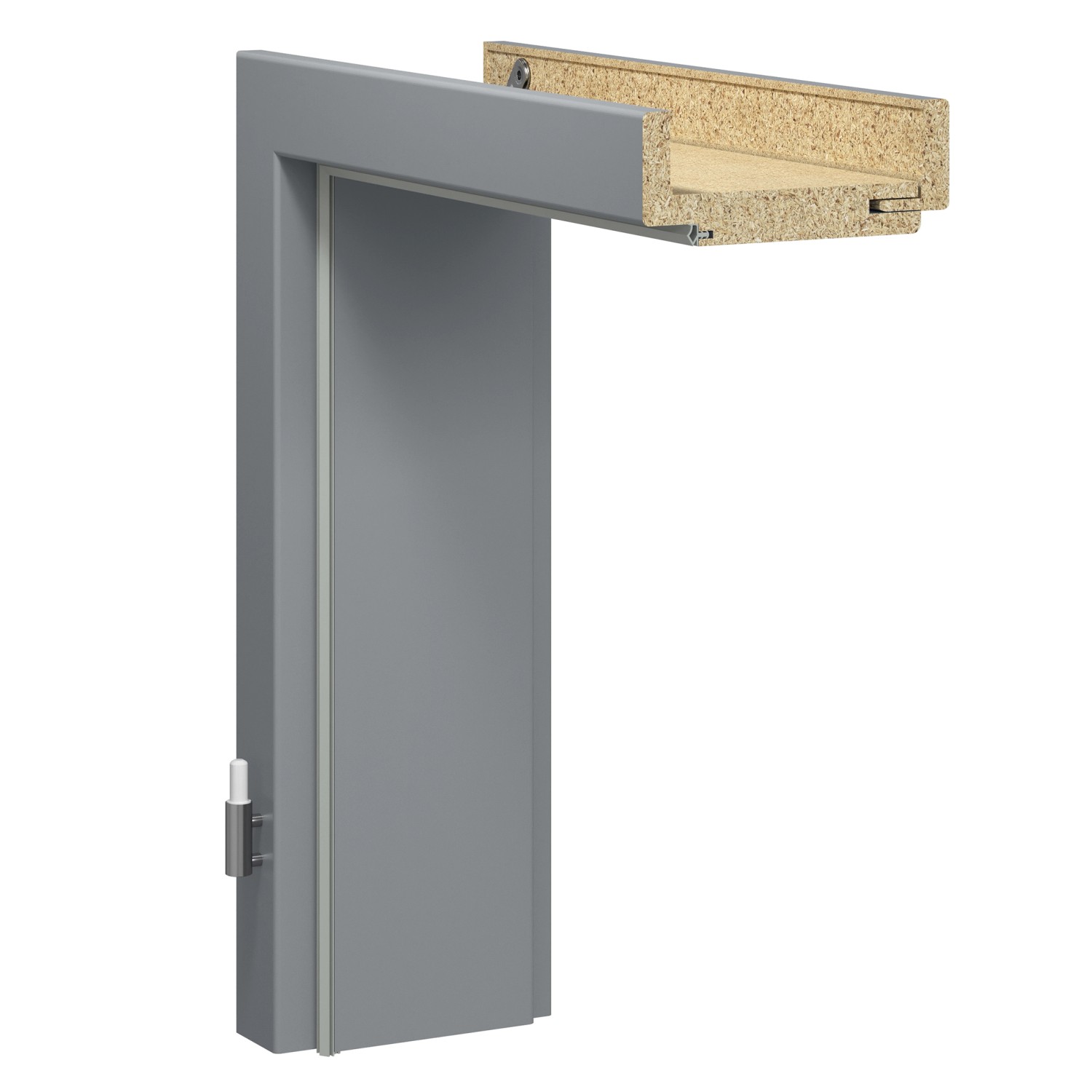Zarge Brillant Soft Mineralgrau 198,5 cm x 86 x 8 cm Anschlag R