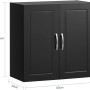 Schwarzer SoBuy Hängeschrank (60x60x30cm) mit zwei Türen für Bad oder Küche.