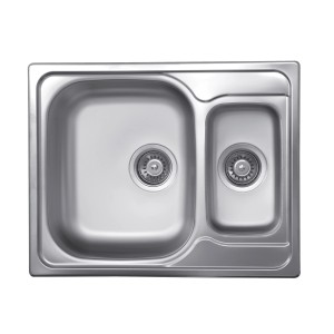 Eckige OBI Einbauspüle Quadra Duo 62 aus Edelstahl mit zwei Becken.