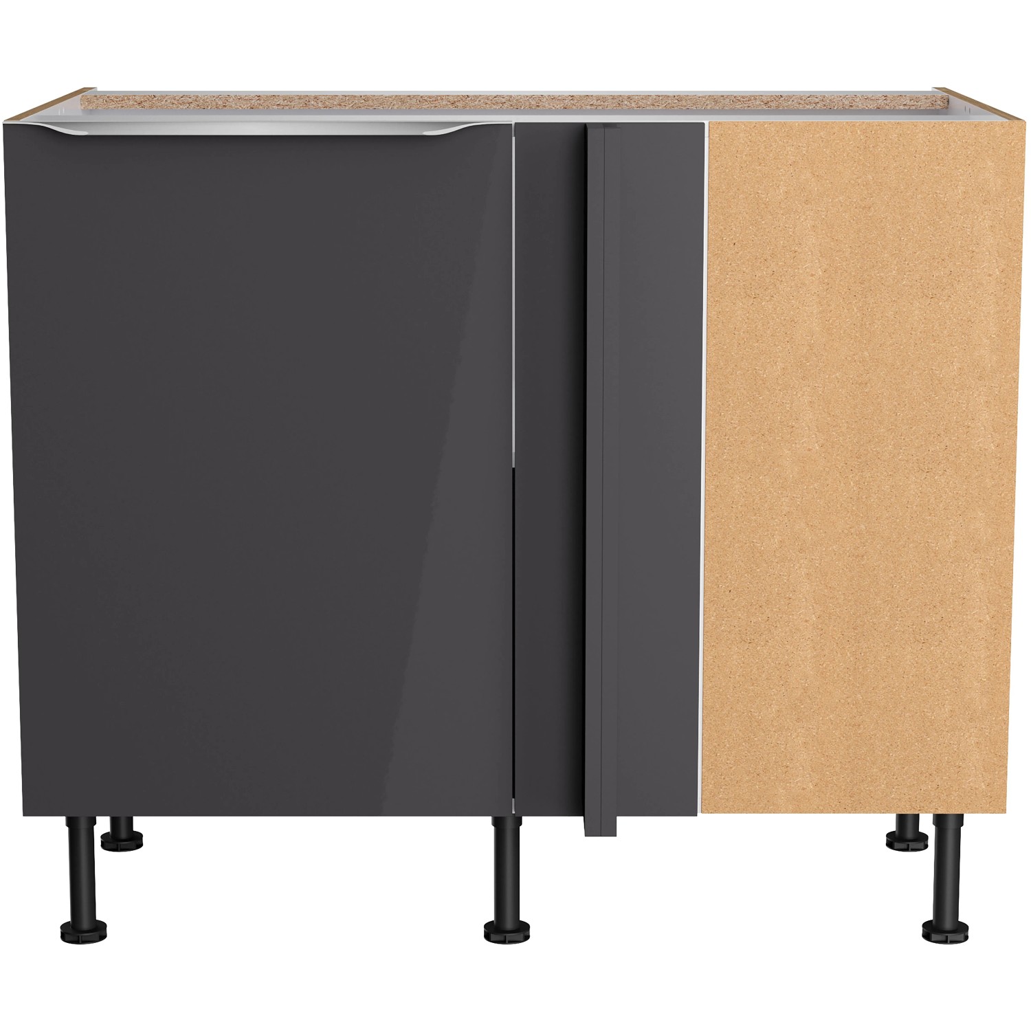 Optifit Eckunterschrank Linus984, 100/65 cm, Anthrazit/Wildeiche, für optimale Kücheneck-Nutzung.