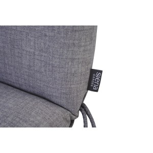 Siena Garden Sesselauflage Comfort, 96x48x7 cm, grau, mit Bindebändern.