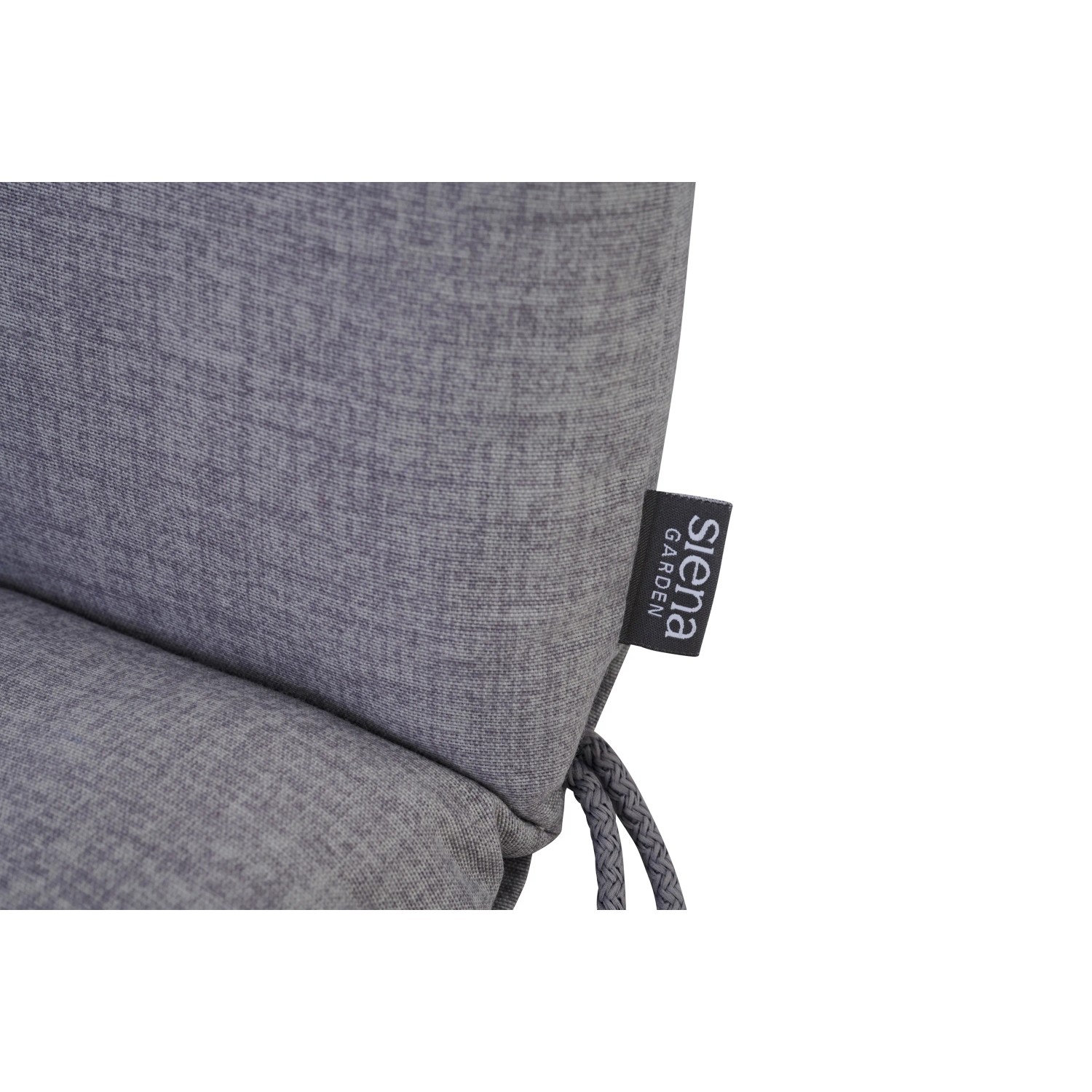 Siena Garden Sesselauflage Comfort, 96x48x7 cm, grau, mit Bindebändern.