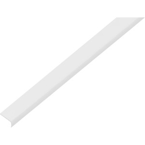 Weißes, ungleichschenkliges Alberts Winkelprofil aus Kunststoff, 7x19x1000 mm.
