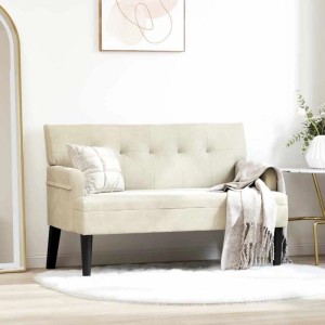 vidaXL Chesterfield Bank Creme 112 x 65,5 x 75 cm Samt 42019293