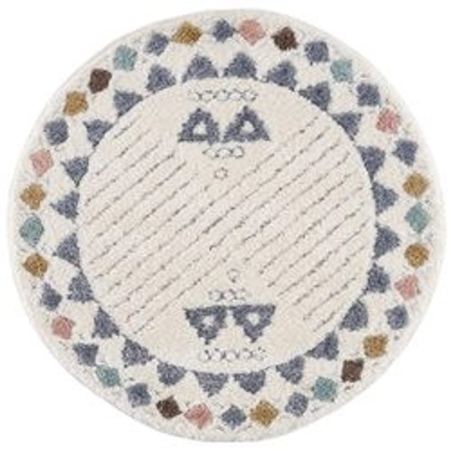 payé Teppich Nara-3034 Hochflor 200x200 cm Rund Multi Rautenmuster günstig online kaufen