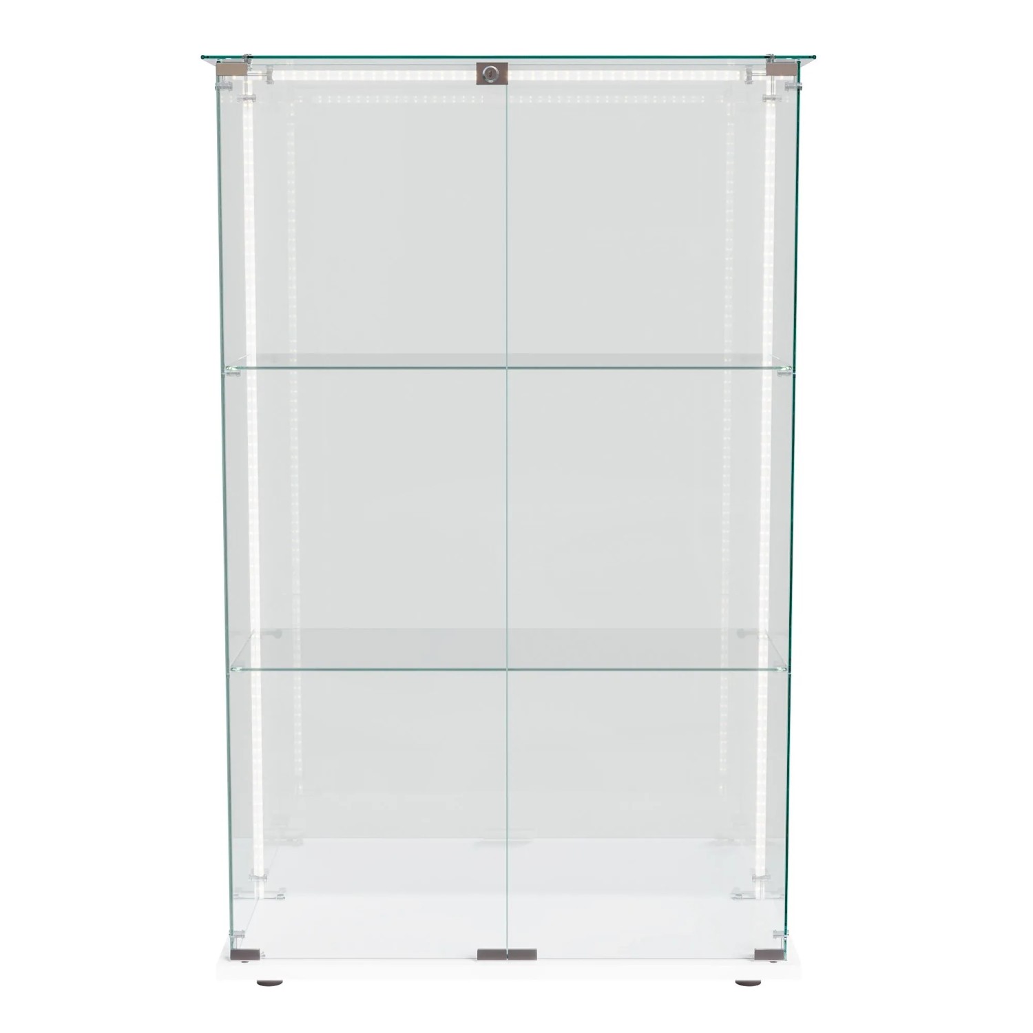 PXloue Vitrine Vitrinenschrank mit LED-Beleuchtung 78x35x123 cm Weiß