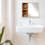 Relaxdays Spiegelschrank Bambus MDF Glas Natur mit Regalfächern Höhenverstellbar 45 cm x 54,5 cm x 20 cm 8,2 kg_2