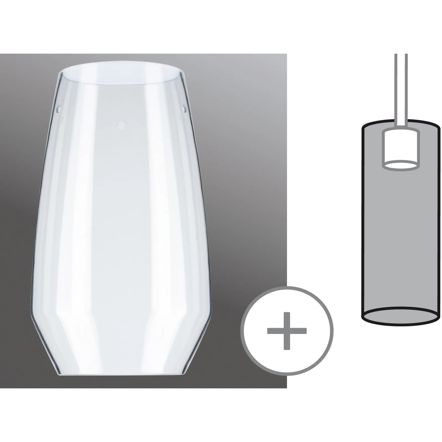 Paulmann URail 2Easy Vento Lampenschirm aus Glas, transparent, Ø 17cm.