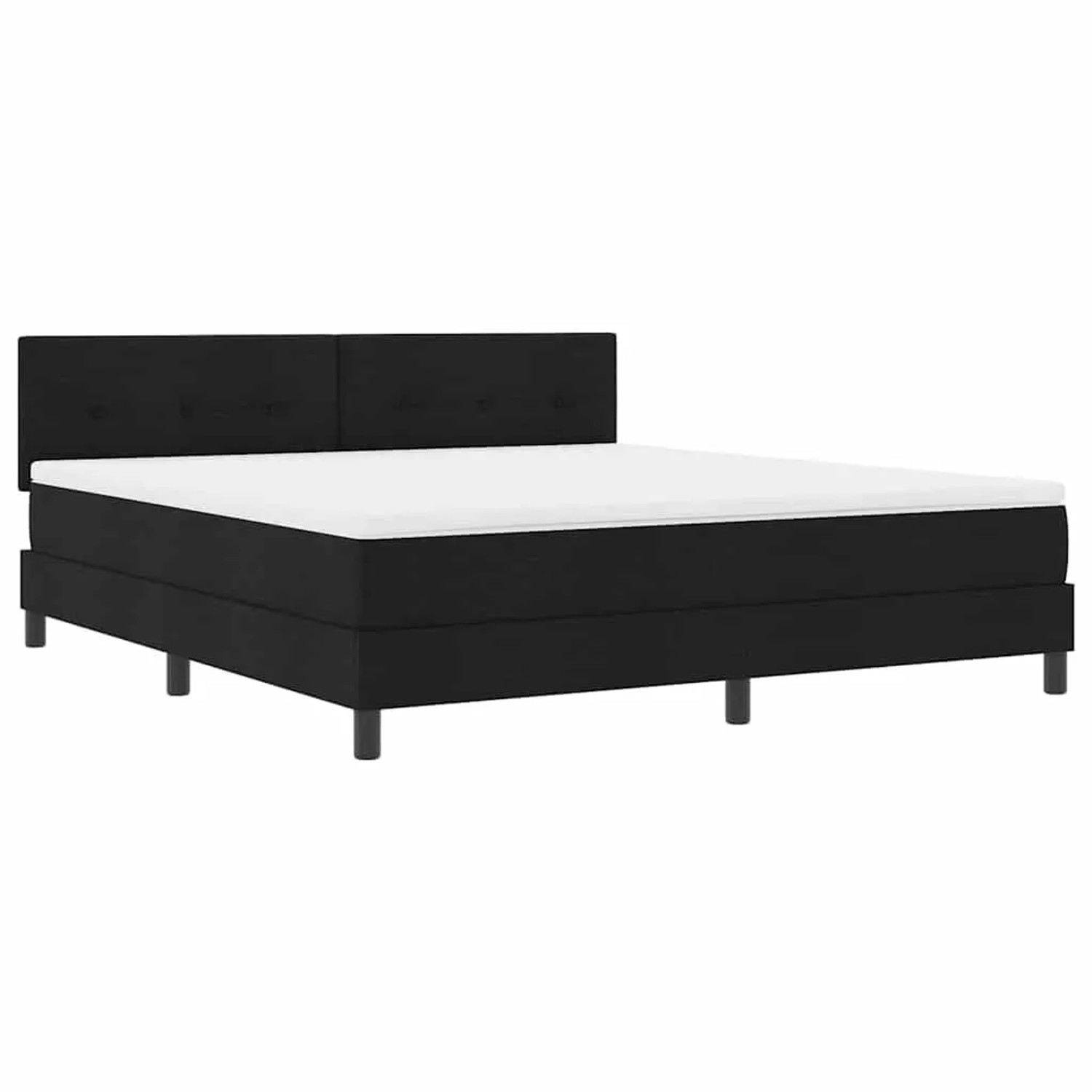 vidaXL Boxspringbett mit Matratze Schwarz 180 x 200 cm Stoff 3342228