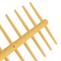Gelber Galaflor Kunststoffrechen, doppelseitig, mit extra schrägen Zinken für Laub und Grasschnitt.