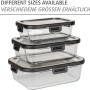Wenko Glas Frischhaltedosen Steel Black Outdoor Kitchen, 3 Größen gestapelt.
