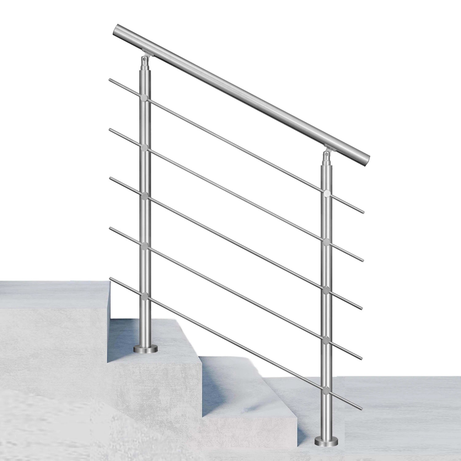 Duschparadies Edelstahl Geländer 100 cm mit 5 Querstäben für Innen und Außen