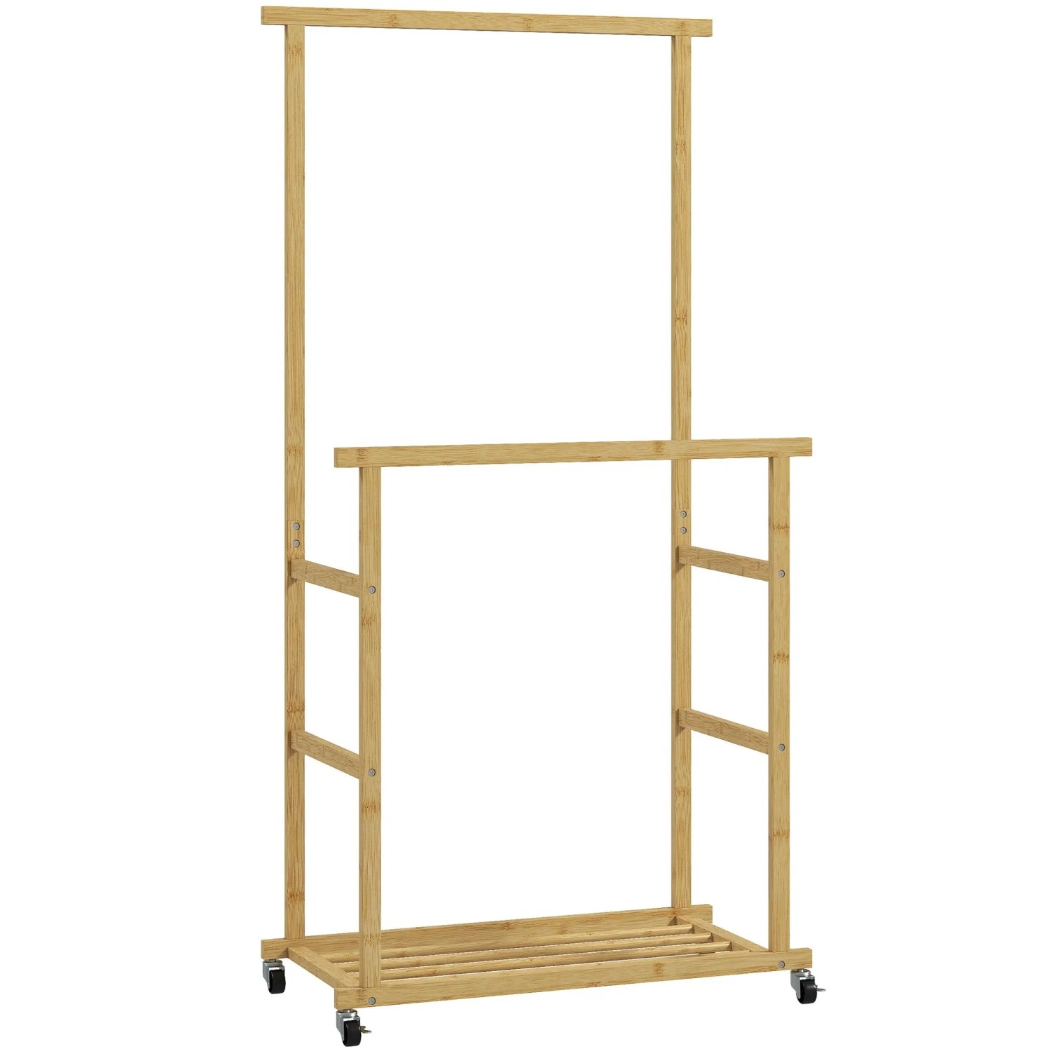 HOMCOM Clothes Rack Bambus 80L x 40B x 160H cm Naturholz