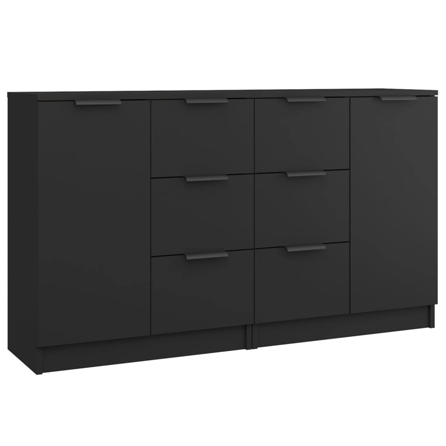 vidaXL Sideboards 2 Stk Schwarz 60x30x70 cm Holzwerkstoff 3115789 günstig online kaufen