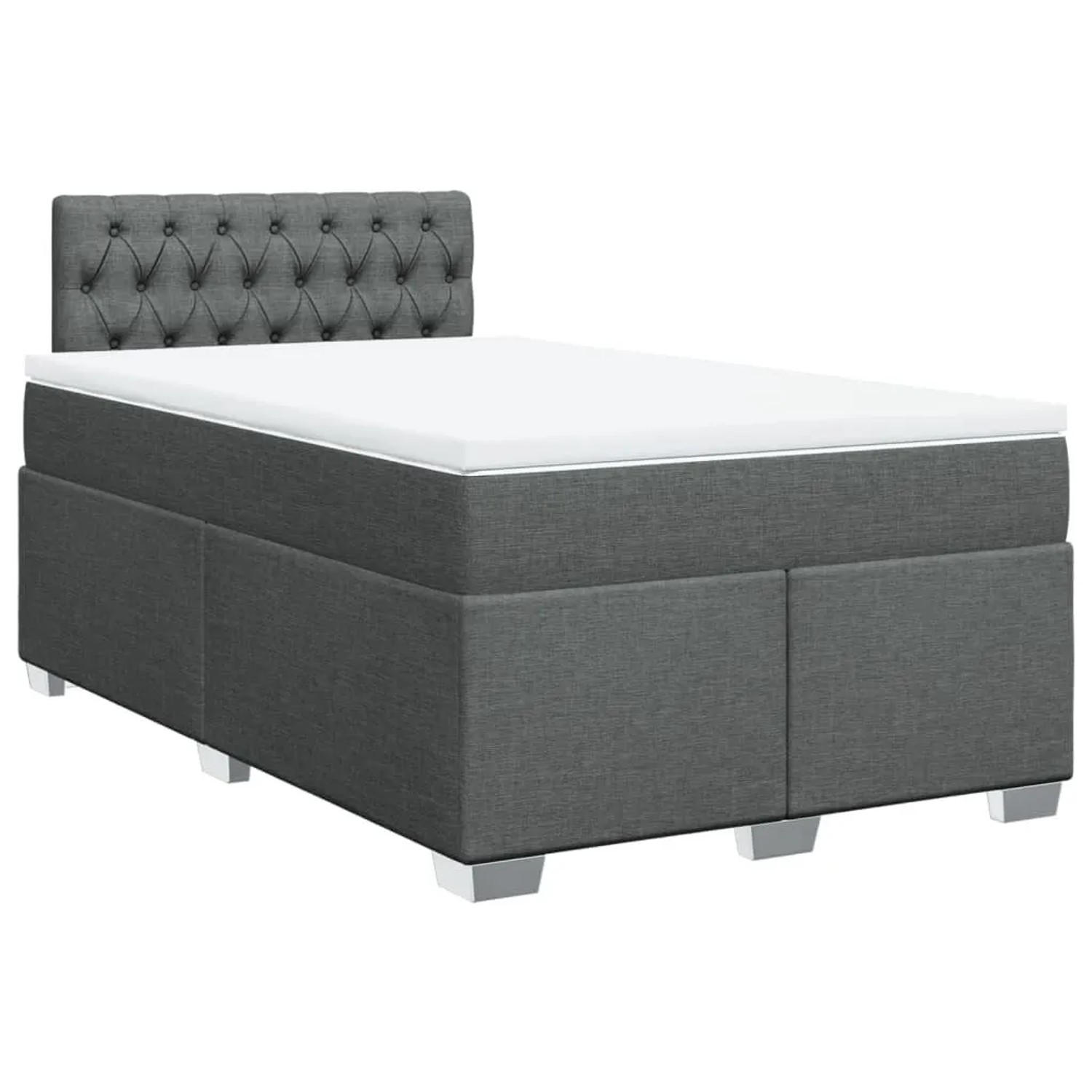 vidaXL Boxspringbett mit Matratze Dunkelgrau 120x190 cm Stoff 3288135