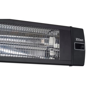 Zilan ZLN-1624 Karbon Heizstrahler, 2000 W, schwarzes Gehäuse mit Schutzgitter.