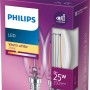 2er-Set Philips LED E14 Kerzenlampen, 2W, warmweiß, in Produktverpackung.